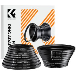 K&F Concept 18 Pieces Filter Ring Adapter Set (9pcs Step Up Ring Set + 9pcs Step Down Ring Set)